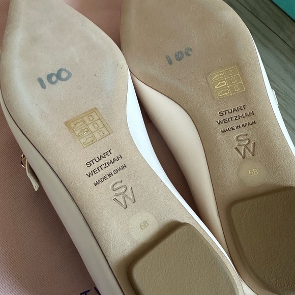Stuart Weitzman Women's White Mary Jane Flats sz 36. New! - Picture 3 of 5